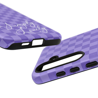 Simply Lovely Purple Checkered F1 Phone Case Design, Trendy F1 Gift, Formula 1 Gift, Cute F1 Phone Case