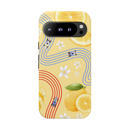 Yellow F1 Racing Bulls and Lemons Phone Case, Trendy F1 Gift, Formula 1 Gift, Cute Fruit F1 Phone Case, Unique Phone Case