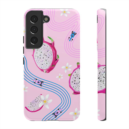 Pink F1 Alpine and Dragonfruit Phone Case, Trendy F1 Gift, Formula 1 Gift, Cute Fruit F1 Phone Case, Unique Phone Case