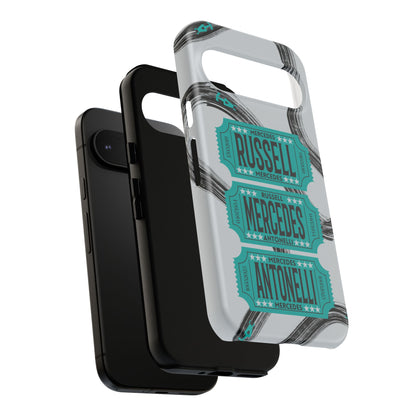 Mercedes F1 Phone Case Painted Ticket Stubs, Trendy F1 Gift, Formula 1 Gift, Cute F1 Phone Case