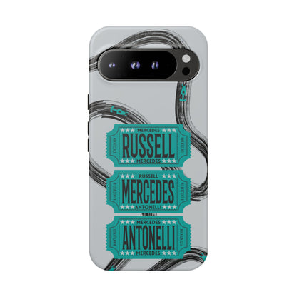Mercedes F1 Phone Case Painted Ticket Stubs, Trendy F1 Gift, Formula 1 Gift, Cute F1 Phone Case