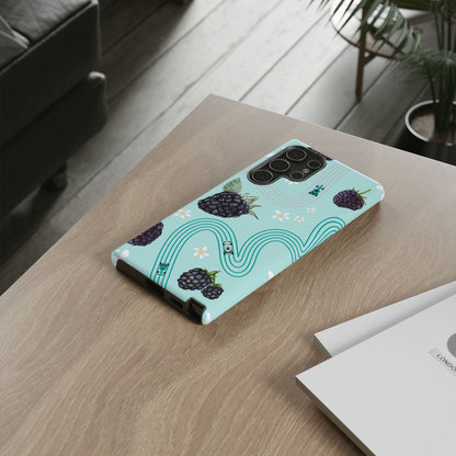 Teal F1 Mercedes and Blackberries Phone Case , Trendy F1 Gift, Formula 1 Gift, Cute Fruit F1 Phone Case, Unique Phone Case