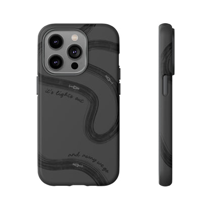 F1 Phone Case Monochrome Black Painted "its lights out and away we go", Trendy F1 Gift, Formula 1 Gift, Cute F1 Phone Case, Phone Case