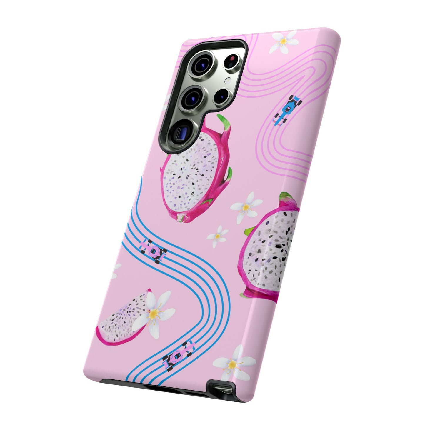 Pink F1 Alpine and Dragonfruit Phone Case, Trendy F1 Gift, Formula 1 Gift, Cute Fruit F1 Phone Case, Unique Phone Case
