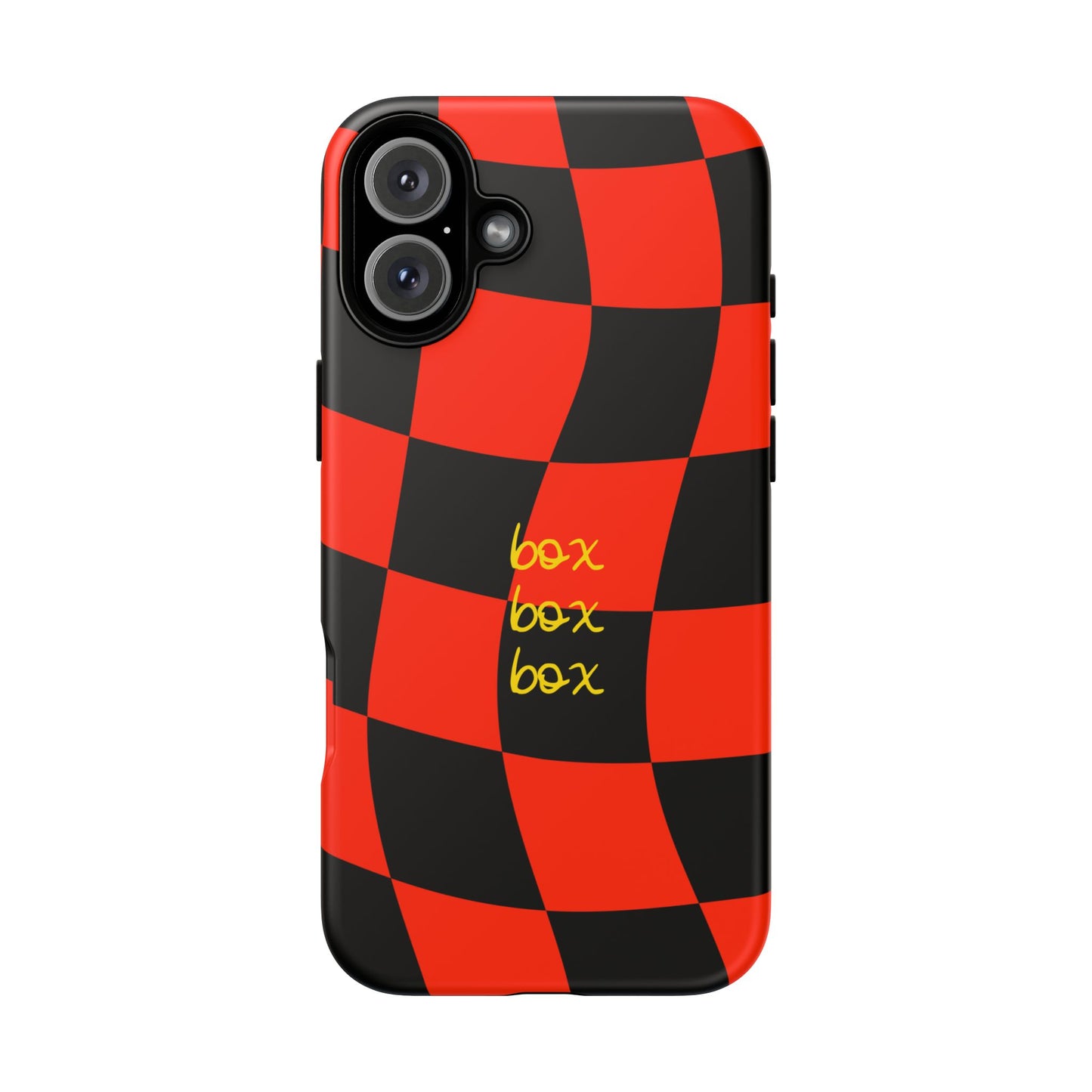 F1 Ferrari Black and Red Checkered Phone Case, Box Box Box F1 Phone Case