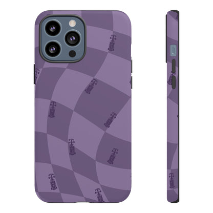 F1 Phone Case Purple Checkered Design, Trendy F1 Gift, Formula 1 Gift, Cute F1 Phone Case, Unique Formula One Phone Case