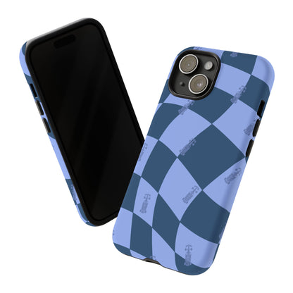 F1 Phone Case Blue Checkerboard Design, Trendy F1 Gift, Formula 1 Gift, Cute F1 Phone Case, Unique Formula One Phone Case