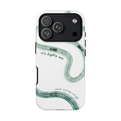 F1 Phone Case Green Painted "its lights out and away we go", Trendy F1 Gift, Formula 1 Gift, Cute F1 Phone Case, Gift for F1 Fans