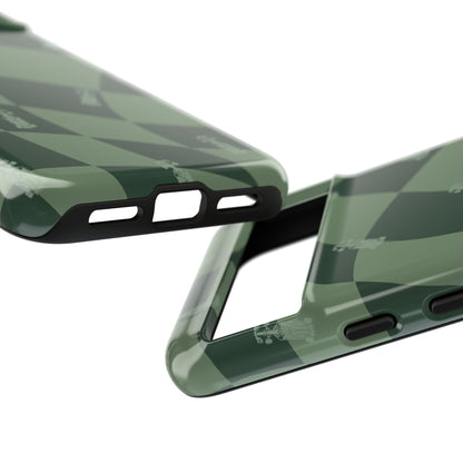 F1 Phone Case Green Checkerboard Design, Trendy F1 Gift, Formula 1 Gift, Cute F1 Phone Case, Unique Formula One Phone Case