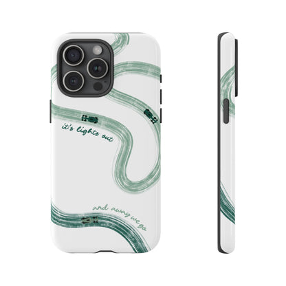F1 Phone Case Green Painted "its lights out and away we go", Trendy F1 Gift, Formula 1 Gift, Cute F1 Phone Case, Gift for F1 Fans