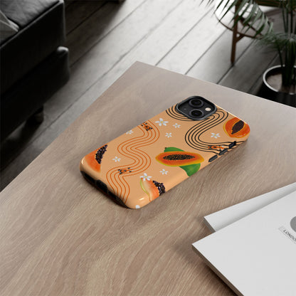 Orange F1 McLaren and Papaya Phone Case, Trendy F1 Gift, Formula 1 Gift, Cute Fruit F1 Phone Case, Unique Phone Case