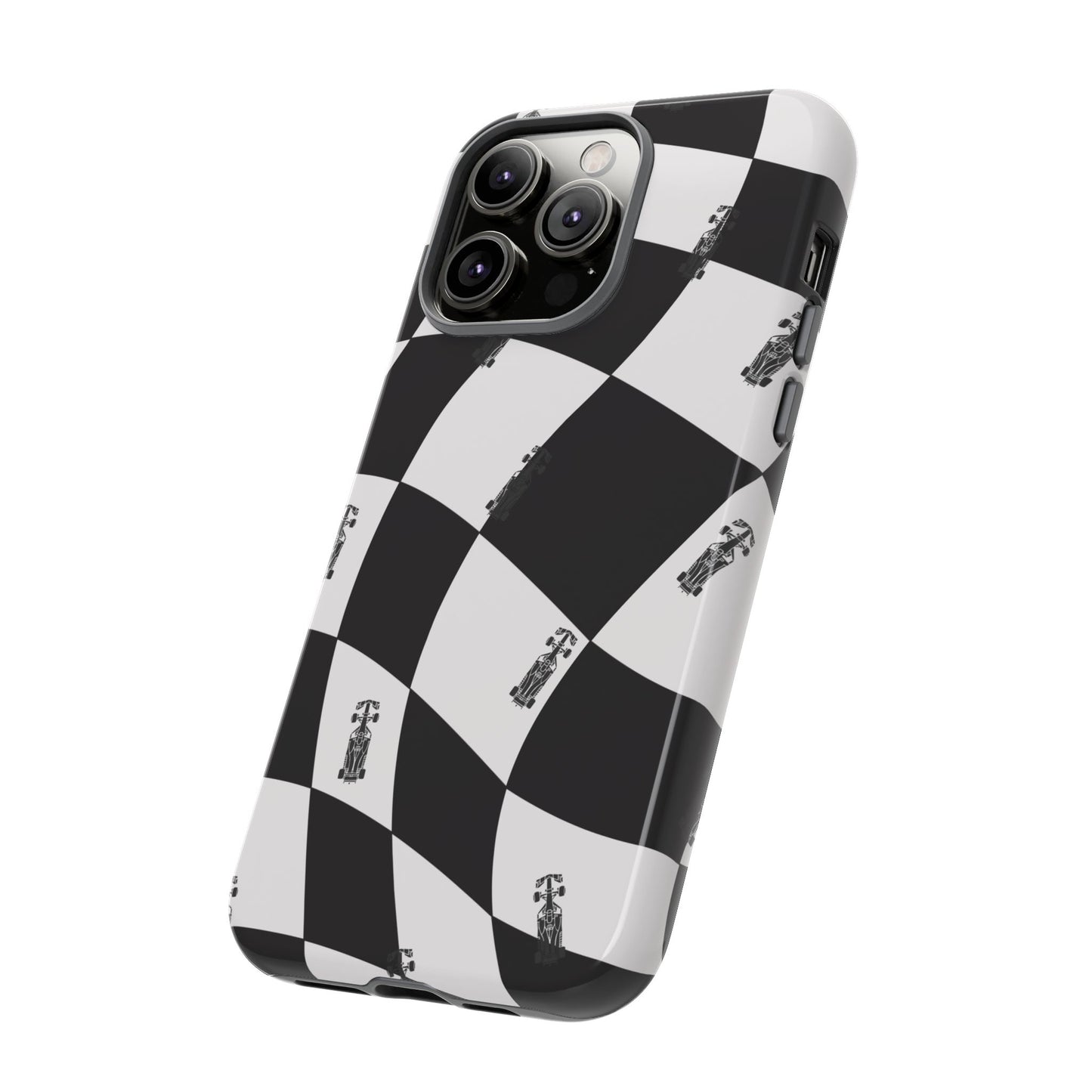 F1 Phone Case Black and White Checkered Design, Trendy F1 Gift, Formula 1 Gift, Cute F1 Phone Case, Unique Formula One Phone Case