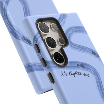 F1 Phone Case Monochrome Blue Painted "its lights out and away we go", Trendy F1 Gift, Formula 1 Gift, Cute F1 Phone Case, Phone Case
