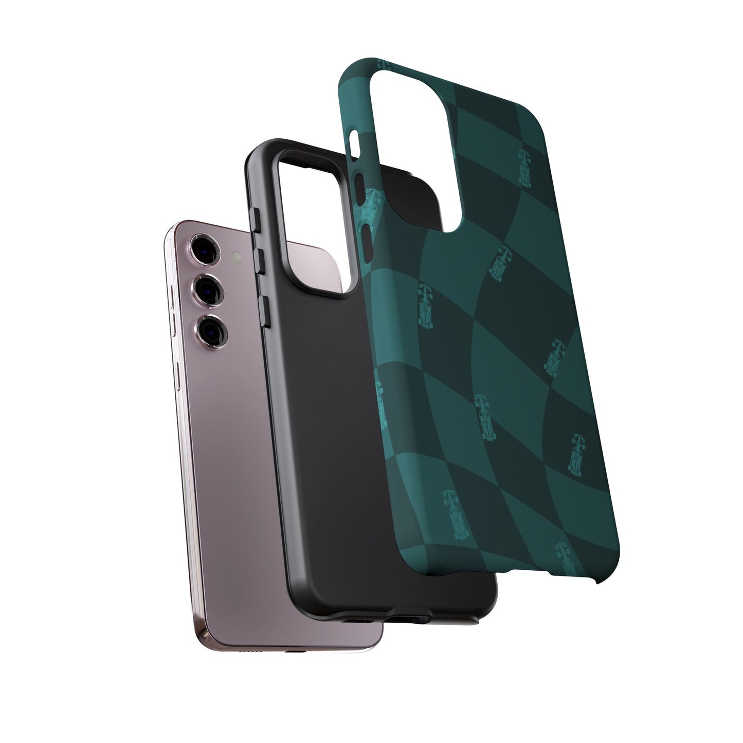 F1 Phone Case Teal Checkered Design, Trendy F1 Gift, Formula 1 Gift, Cute F1 Phone Case, Unique Formula One Phone Case