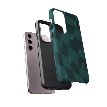 F1 Phone Case Teal Checkered Design, Trendy F1 Gift, Formula 1 Gift, Cute F1 Phone Case, Unique Formula One Phone Case