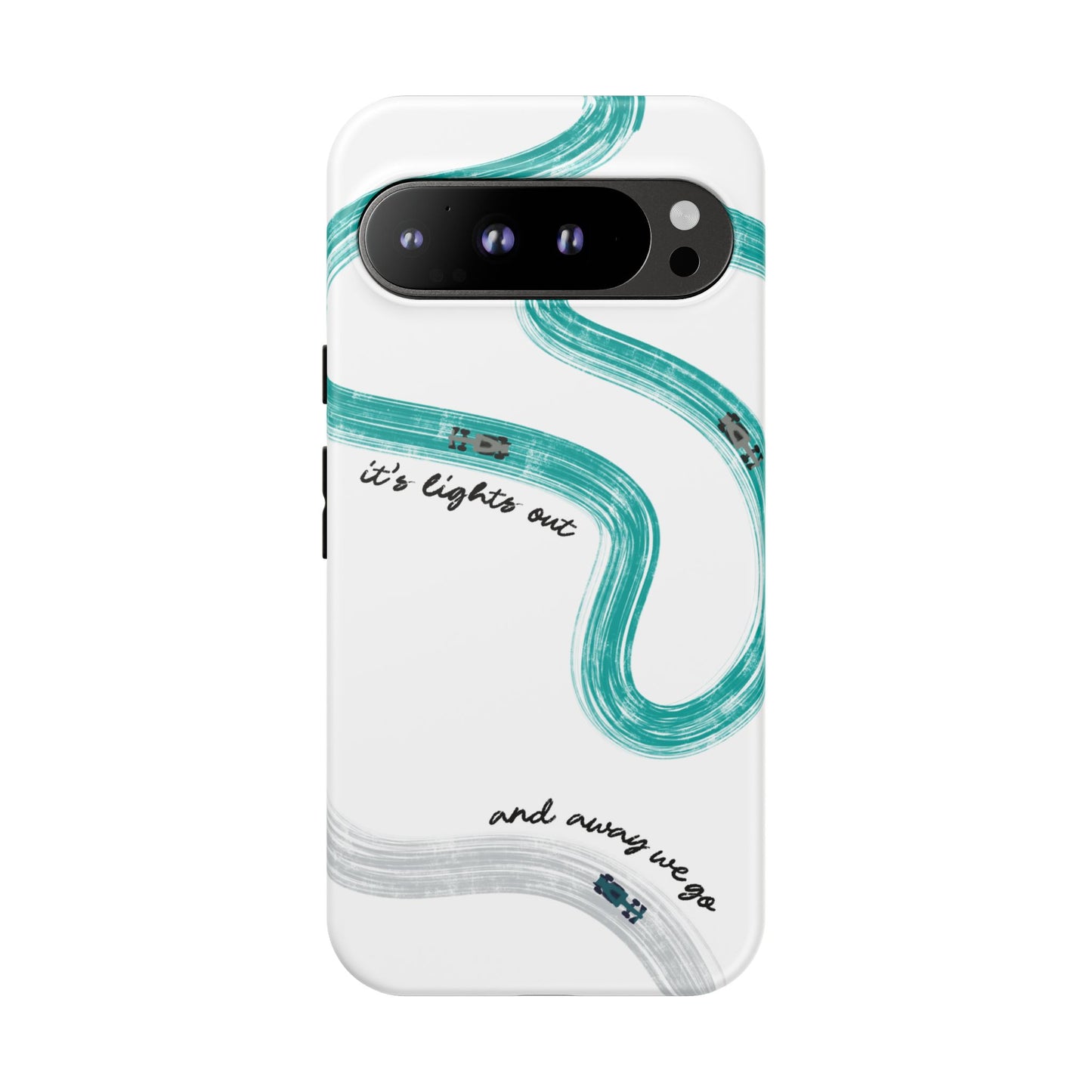 Mercedes F1 Phone Case Painted "its lights out and away we go", Trendy F1 Gift, Formula 1 Gift, Cute F1 Phone Case