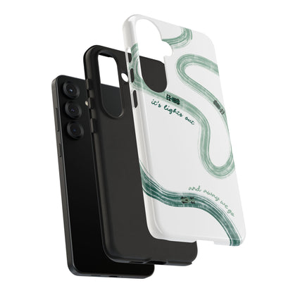 F1 Phone Case Green Painted "its lights out and away we go", Trendy F1 Gift, Formula 1 Gift, Cute F1 Phone Case, Gift for F1 Fans