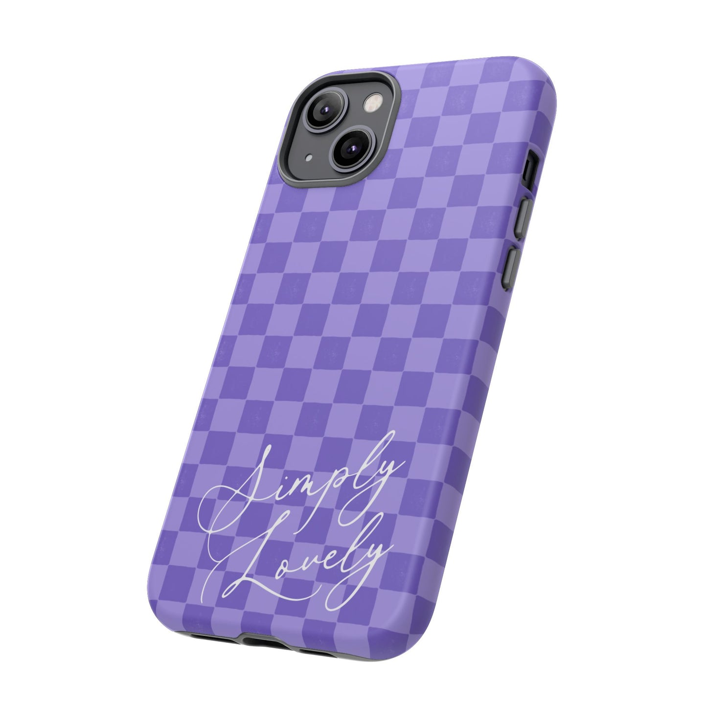 Simply Lovely Purple Checkered F1 Phone Case Design, Trendy F1 Gift, Formula 1 Gift, Cute F1 Phone Case