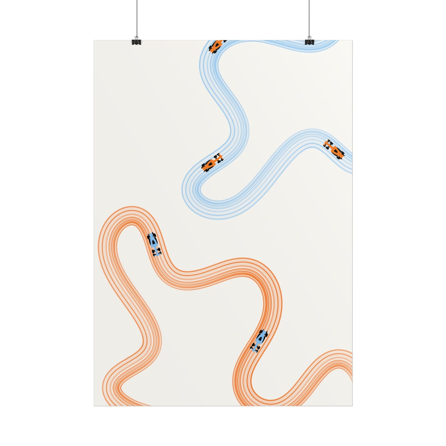 McLaren Orange and Blue F1 Wall Art Poster | Minimalist F1 Art - EU Sizing (Physical Print)
