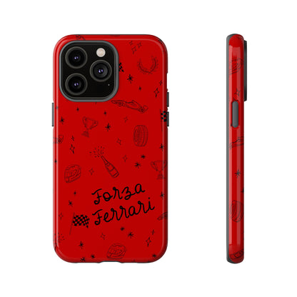 F1 Ferrari Racing Doodle "Forza Ferrari" F1 Phone Case Design