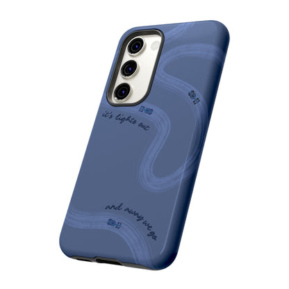 F1 Phone Case Monochrome Dark Blue Painted "its lights out and away we go", Trendy F1 Gift, Formula 1 Gift, Cute F1 Phone Case, Phone Case