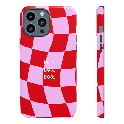 Pink and Red Checkered F1 Phone Case, Box Box Box F1 Phone Case