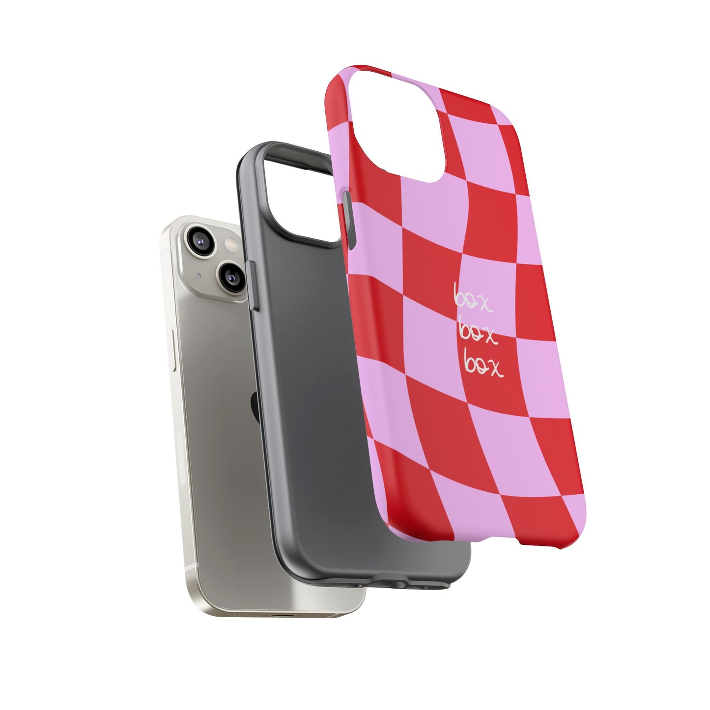 Pink and Red Checkered F1 Phone Case, Box Box Box F1 Phone Case