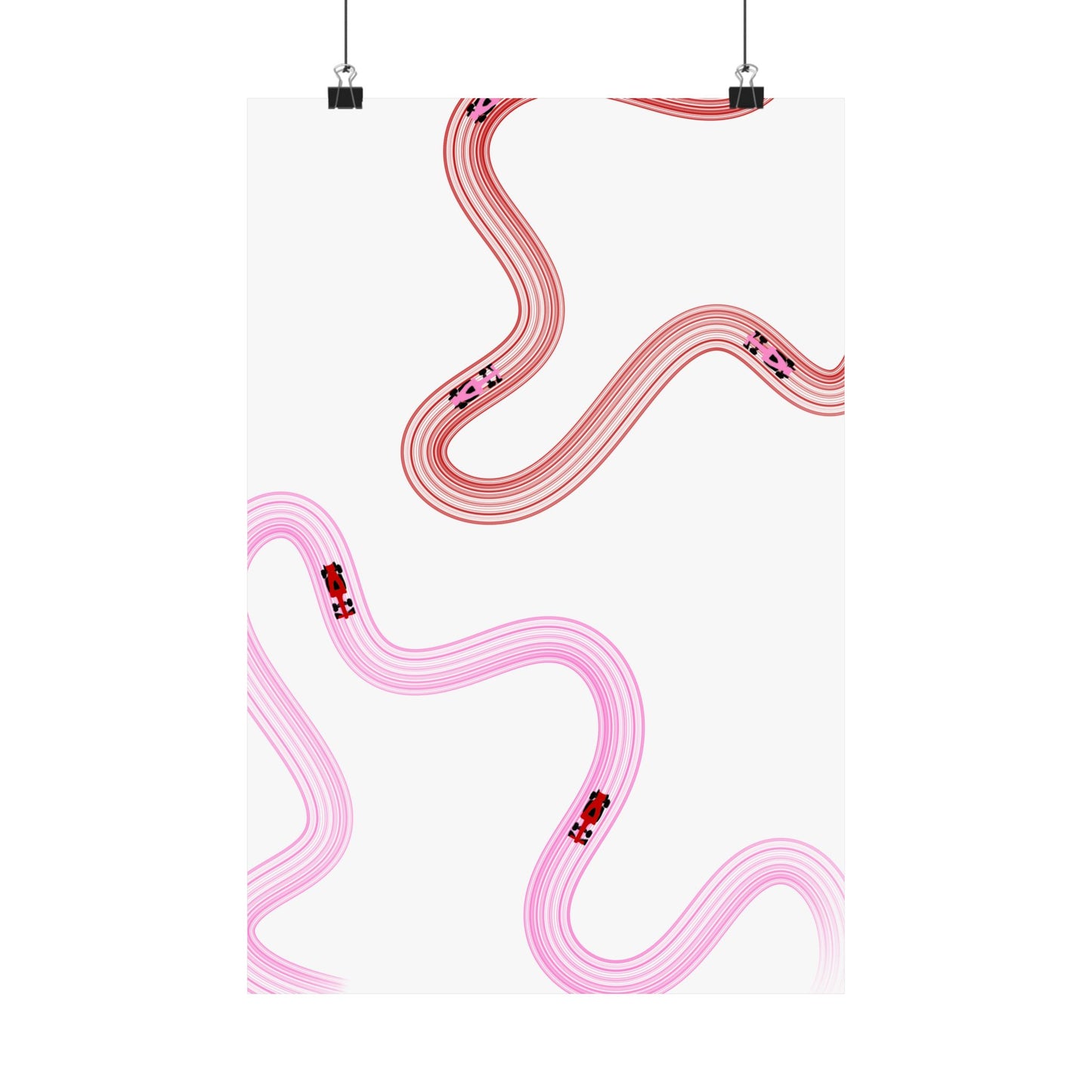 Pink and Red F1 Matte Vertical Poster | Formula 1 Art Print (US SIZING)