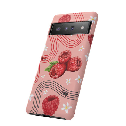 Red F1 Haas and Raspberries Phone Case, Trendy F1 Gift, Formula 1 Gift, Cute Fruit F1 Phone Case, Unique Phone Case