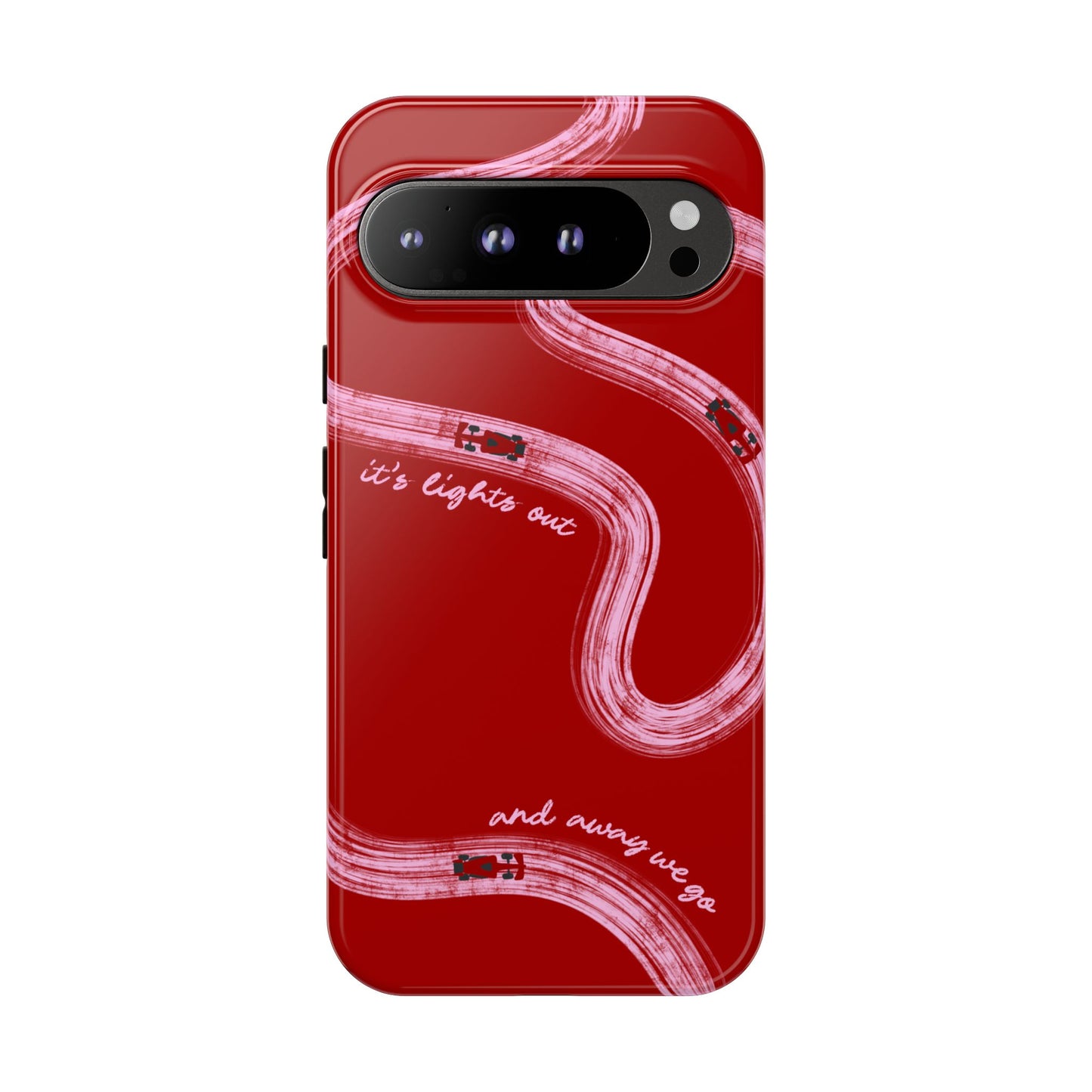 Red and Pink Lights Out F1 Phone Case Design, Trendy F1 Gift, Formula 1 Gift, Cute F1 Phone Case, Unique Formula One Phone Case