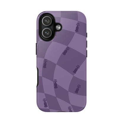 F1 Phone Case Purple Checkered Design, Trendy F1 Gift, Formula 1 Gift, Cute F1 Phone Case, Unique Formula One Phone Case