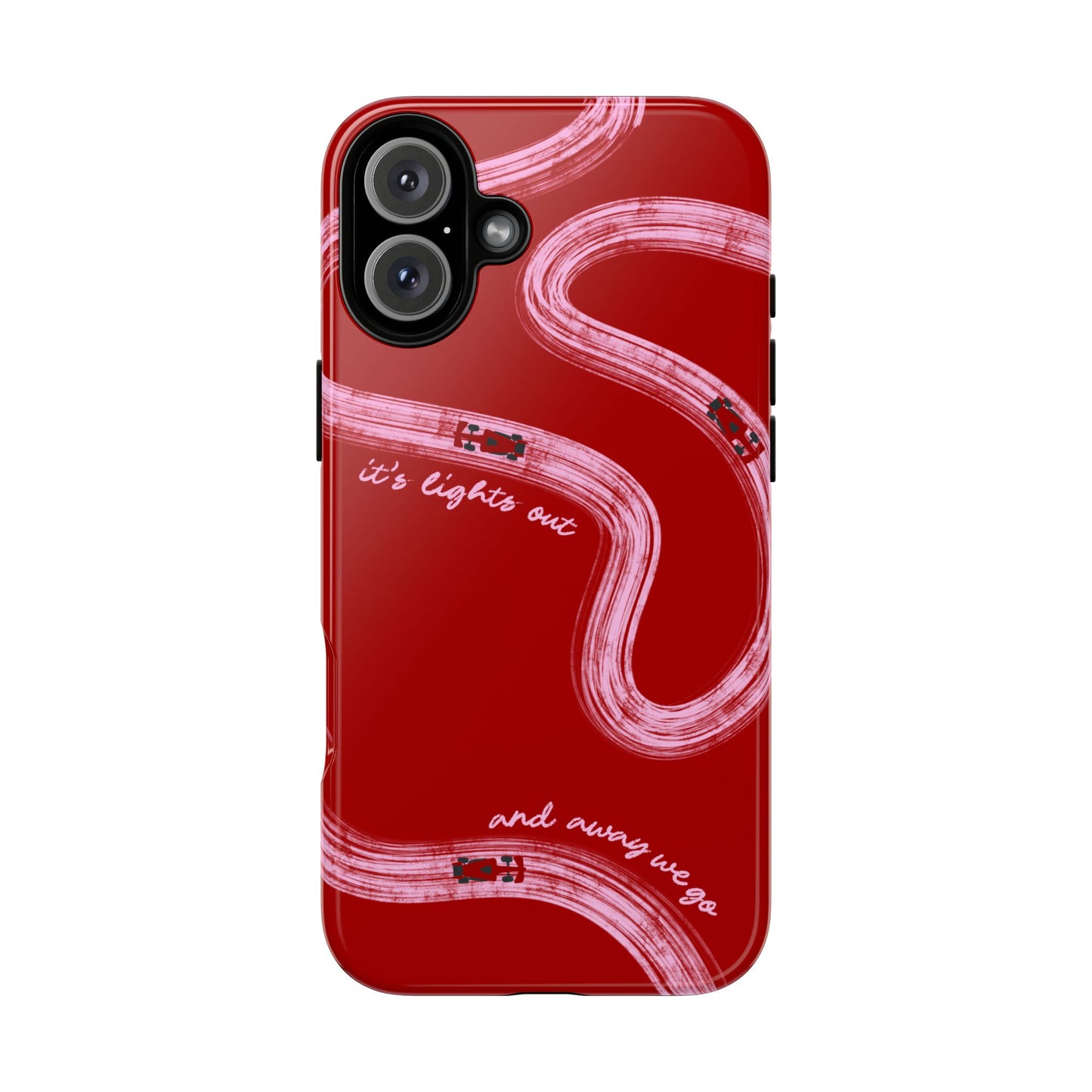 Red and Pink Lights Out F1 Phone Case Design, Trendy F1 Gift, Formula 1 Gift, Cute F1 Phone Case, Unique Formula One Phone Case