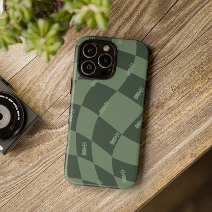 F1 Phone Case Green Checkerboard Design, Trendy F1 Gift, Formula 1 Gift, Cute F1 Phone Case, Unique Formula One Phone Case