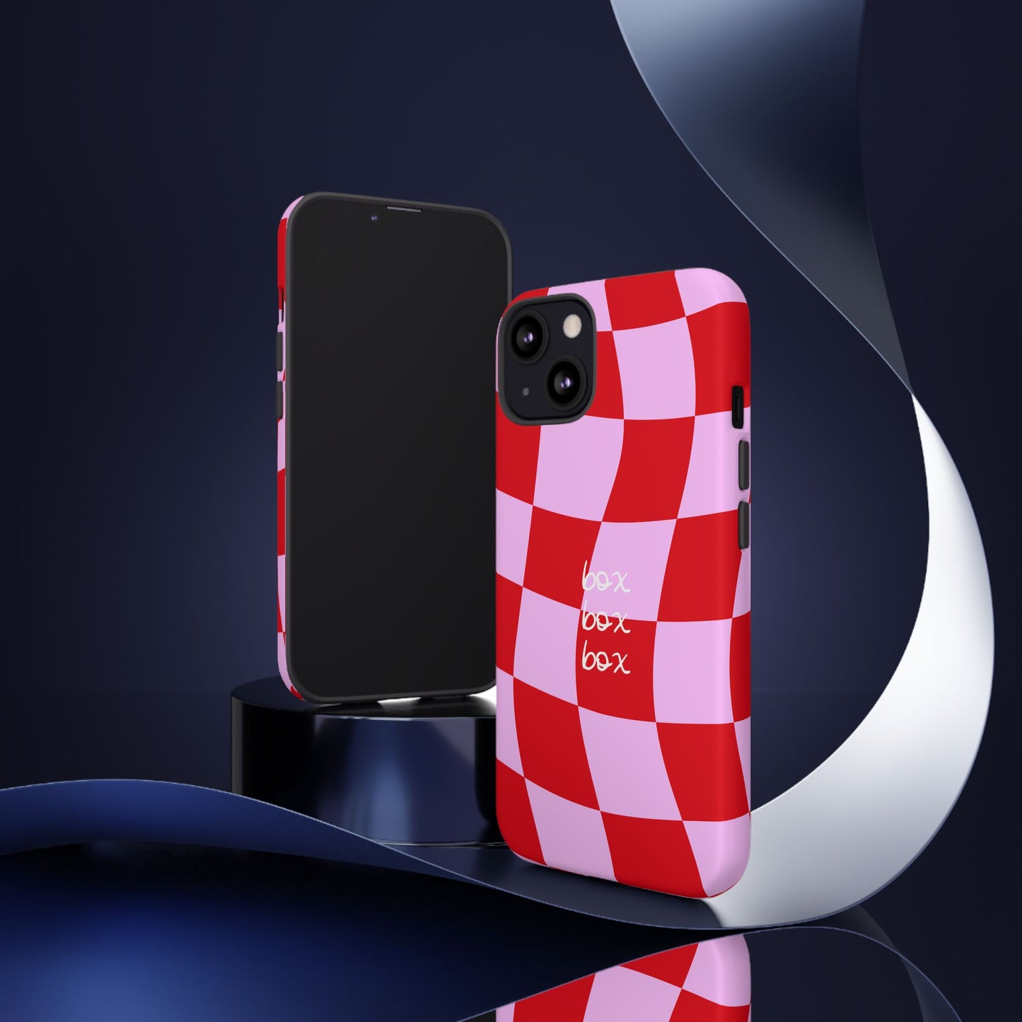 Pink and Red Checkered F1 Phone Case, Box Box Box F1 Phone Case
