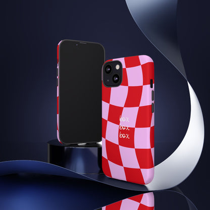 Pink and Red Checkered F1 Phone Case, Box Box Box F1 Phone Case