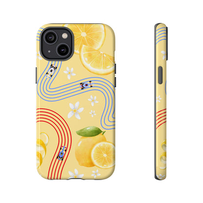 Yellow F1 Racing Bulls and Lemons Phone Case, Trendy F1 Gift, Formula 1 Gift, Cute Fruit F1 Phone Case, Unique Phone Case
