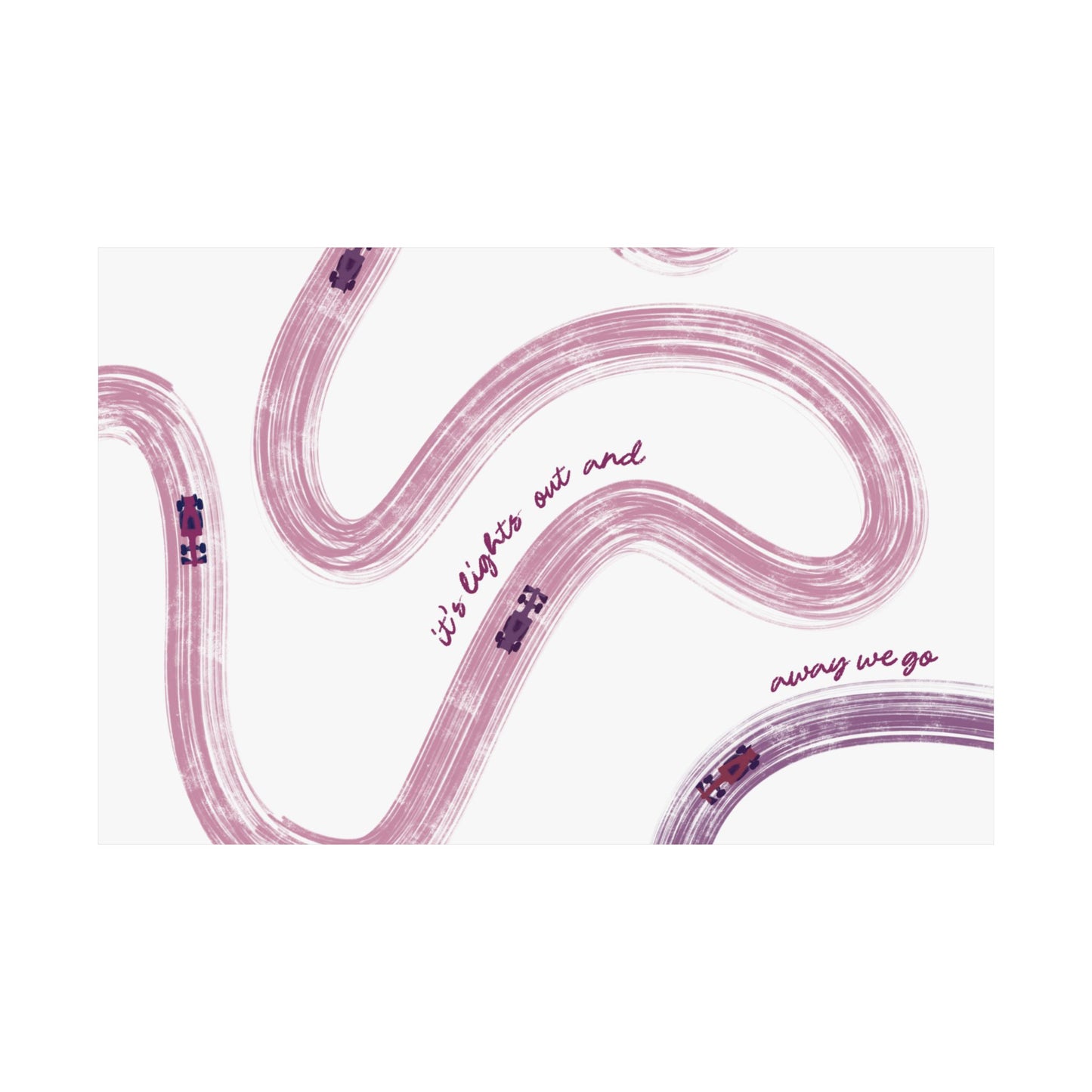 Mauve and Purple F1 Matte Horizontal Poster | US SIZING