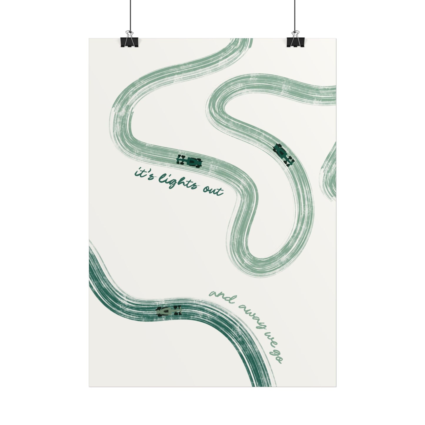 Green F1 Giclée Print Poster | Minimalist F1 Art - EU SIZING (Physical Print)