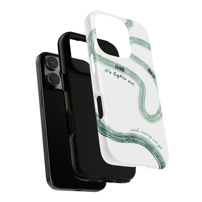 F1 Phone Case Green Painted "its lights out and away we go", Trendy F1 Gift, Formula 1 Gift, Cute F1 Phone Case, Gift for F1 Fans