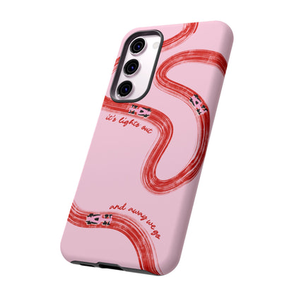 F1 Phone Case Pink and Red Painted "its lights out and away we go", Trendy F1 Gift, Formula 1 Gift, Cute F1 Phone Case, Unique Phone Case