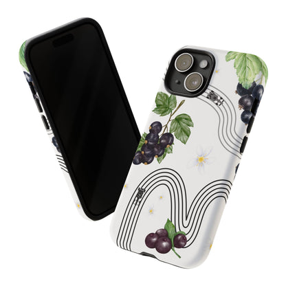 F1 Cadillac and Black Currants Phone Case, Trendy F1 Gift, Formula 1 Gift, Cute Fruit F1 Phone Case, Unique Phone Case