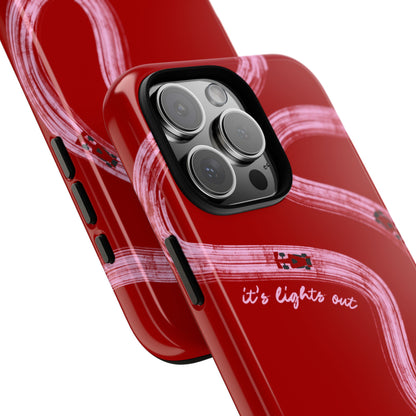 Red and Pink Lights Out F1 Phone Case Design, Trendy F1 Gift, Formula 1 Gift, Cute F1 Phone Case, Unique Formula One Phone Case