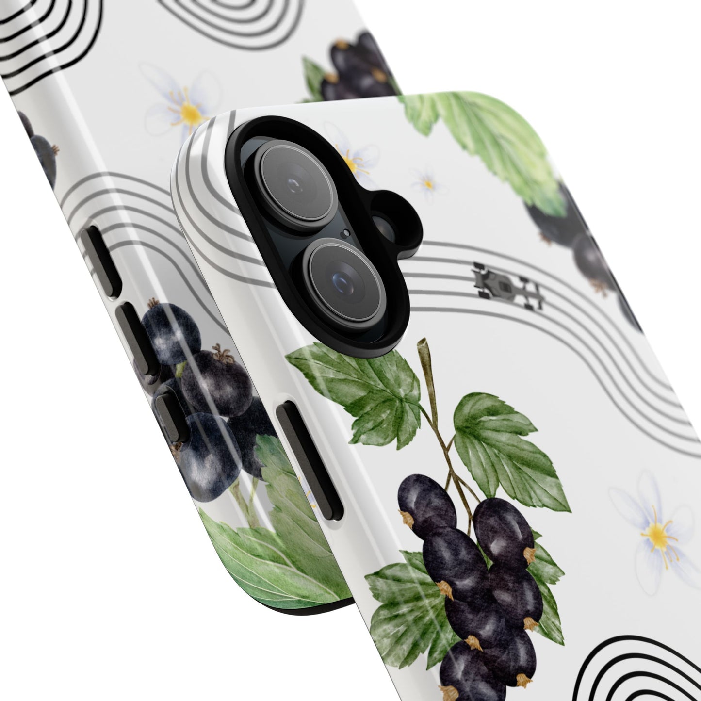 F1 Cadillac and Black Currants Phone Case, Trendy F1 Gift, Formula 1 Gift, Cute Fruit F1 Phone Case, Unique Phone Case