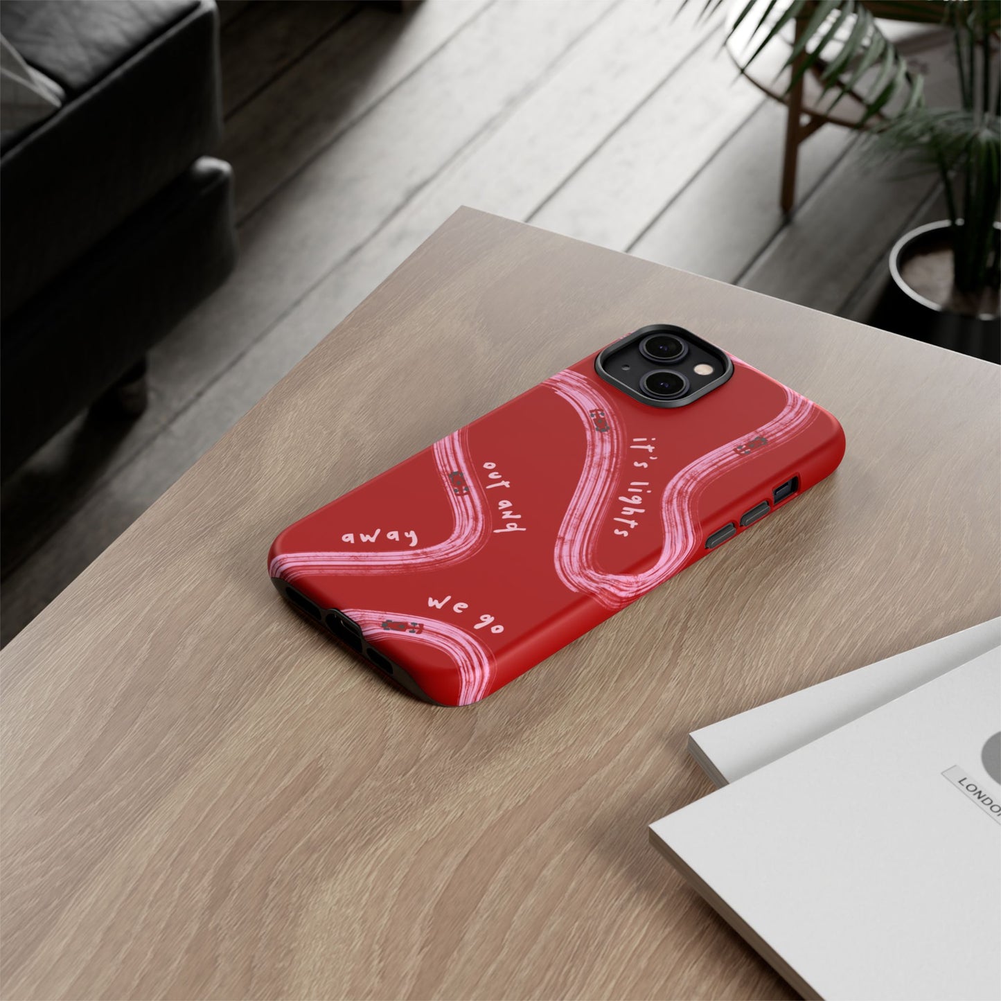 Red and Pink Lights Out F1 Phone Case Design, Trendy F1 Gift, Formula 1 Gift, Cute F1 Phone Case, Unique Formula One Phone Case