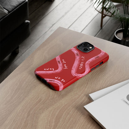 Red and Pink Lights Out F1 Phone Case Design, Trendy F1 Gift, Formula 1 Gift, Cute F1 Phone Case, Unique Formula One Phone Case