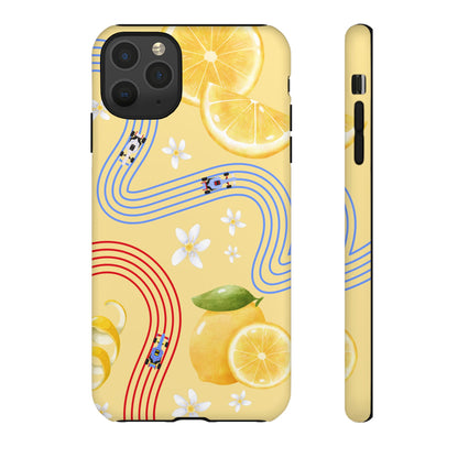 Yellow F1 Racing Bulls and Lemons Phone Case, Trendy F1 Gift, Formula 1 Gift, Cute Fruit F1 Phone Case, Unique Phone Case