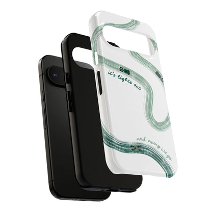 F1 Phone Case Green Painted "its lights out and away we go", Trendy F1 Gift, Formula 1 Gift, Cute F1 Phone Case, Gift for F1 Fans