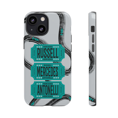Mercedes F1 Phone Case Painted Ticket Stubs, Trendy F1 Gift, Formula 1 Gift, Cute F1 Phone Case