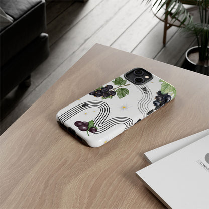 F1 Cadillac and Black Currants Phone Case, Trendy F1 Gift, Formula 1 Gift, Cute Fruit F1 Phone Case, Unique Phone Case
