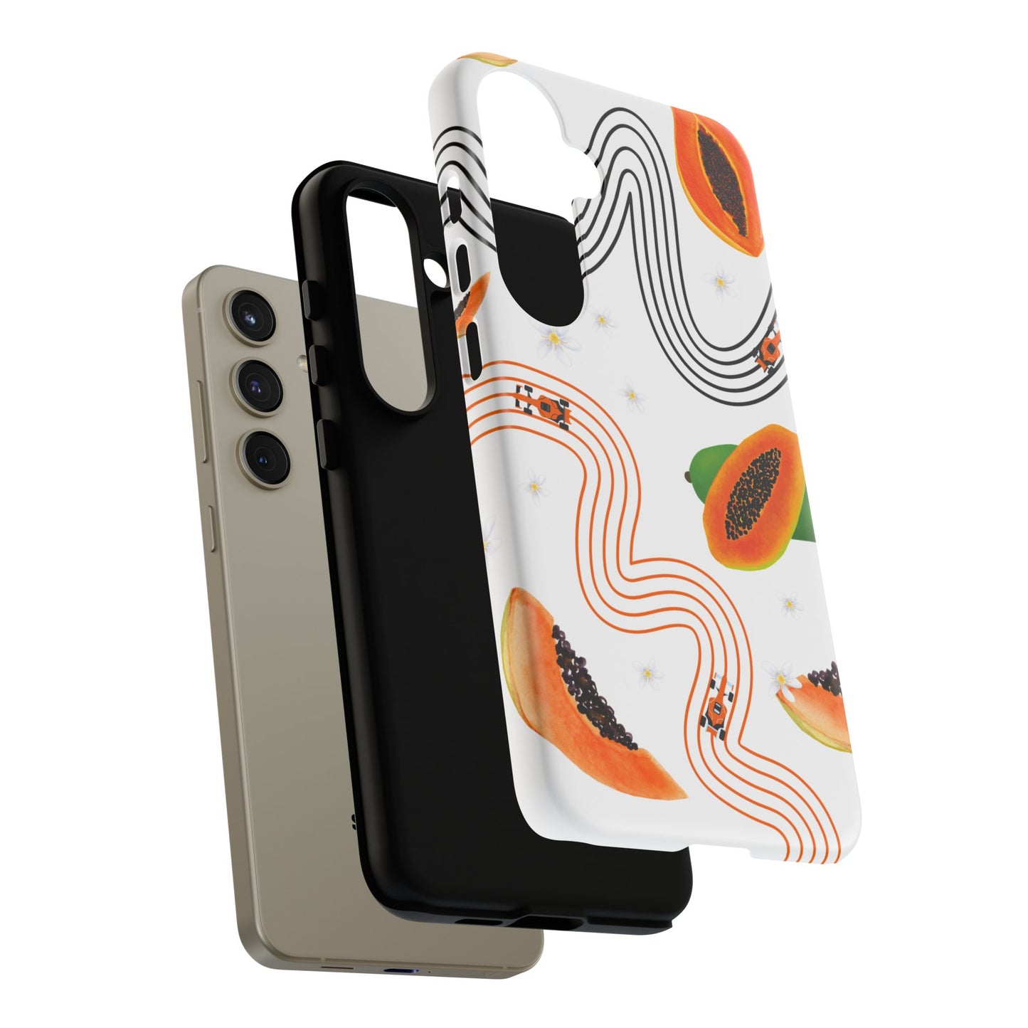 F1 McLaren and Papaya Phone Case , Trendy F1 Gift, Formula 1 Gift, Cute Fruit F1 Phone Case, Unique Phone Case